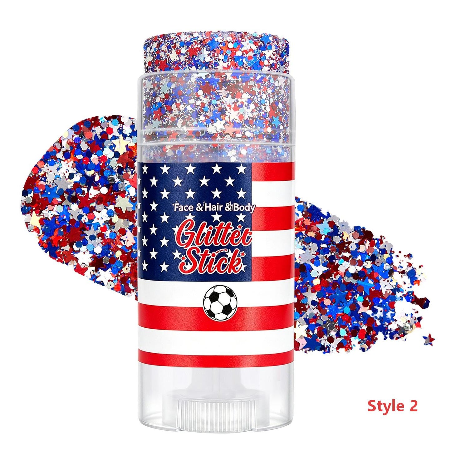 🔥Limited-time 50% off🎉Patriotic Red White Blue Glitter Stick, Face Hair & Body Glitter Gel for Fourth of July, Party, Festival & Makeup (11 Styles)