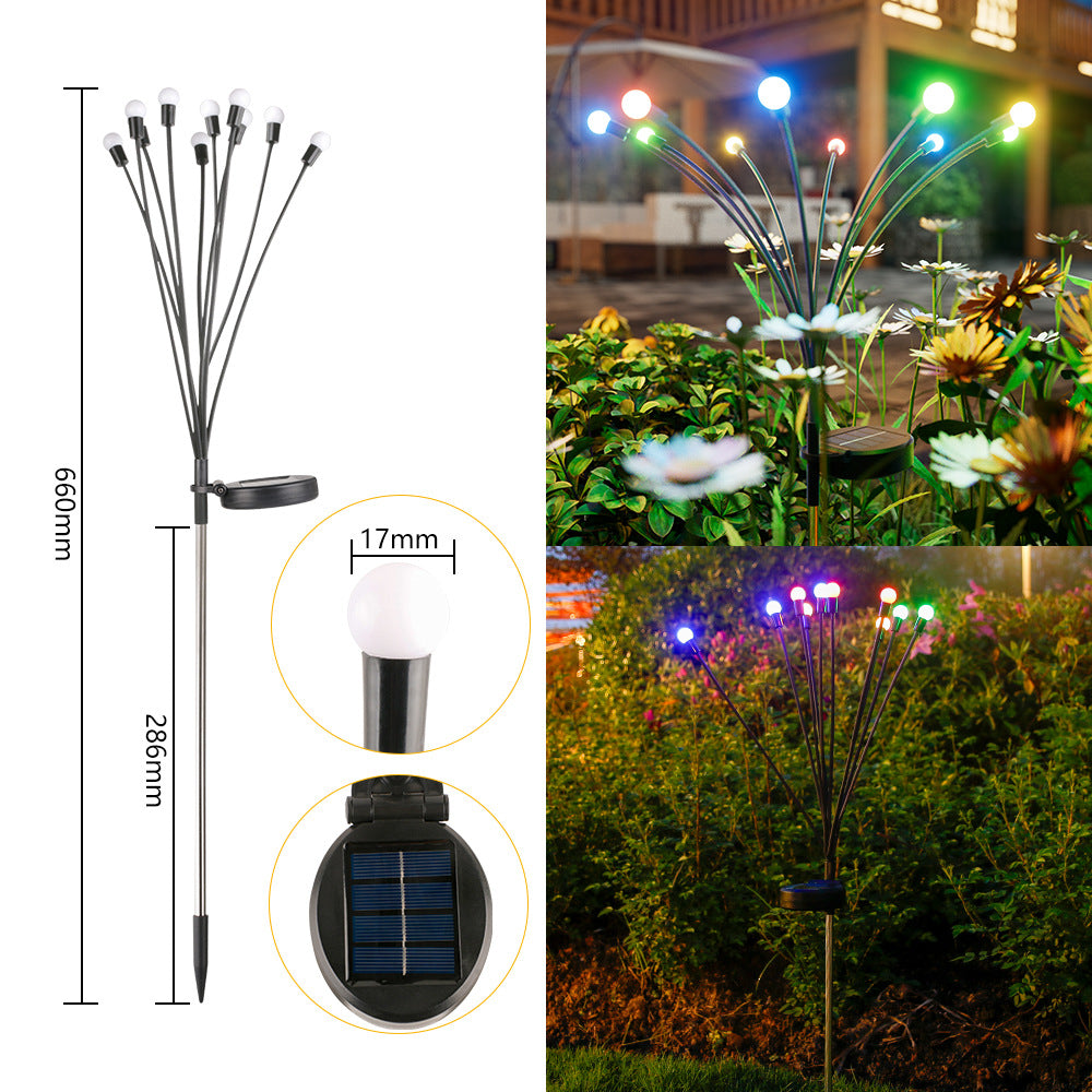 Solar Firefly Garden Lights, Waterproof Outdoor Swaying Stake Lights with 4 Modes (Warm White/Multi‑Color, Steady/Flashing) for Yard, Patio & Landscape