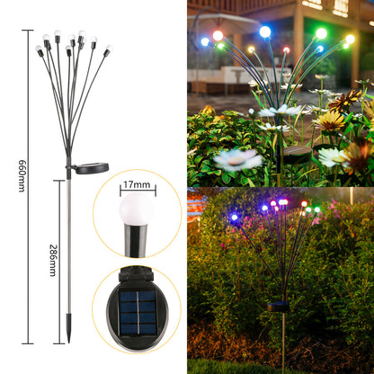 Solar Firefly Garden Lights, Waterproof Outdoor Swaying Stake Lights with 4 Modes (Warm White/Multi‑Color, Steady/Flashing) for Yard, Patio & Landscape