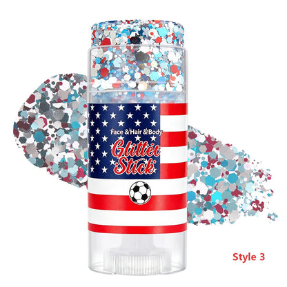 🔥Limited-time 50% off🎉Patriotic Red White Blue Glitter Stick, Face Hair & Body Glitter Gel for Fourth of July, Party, Festival & Makeup (11 Styles)