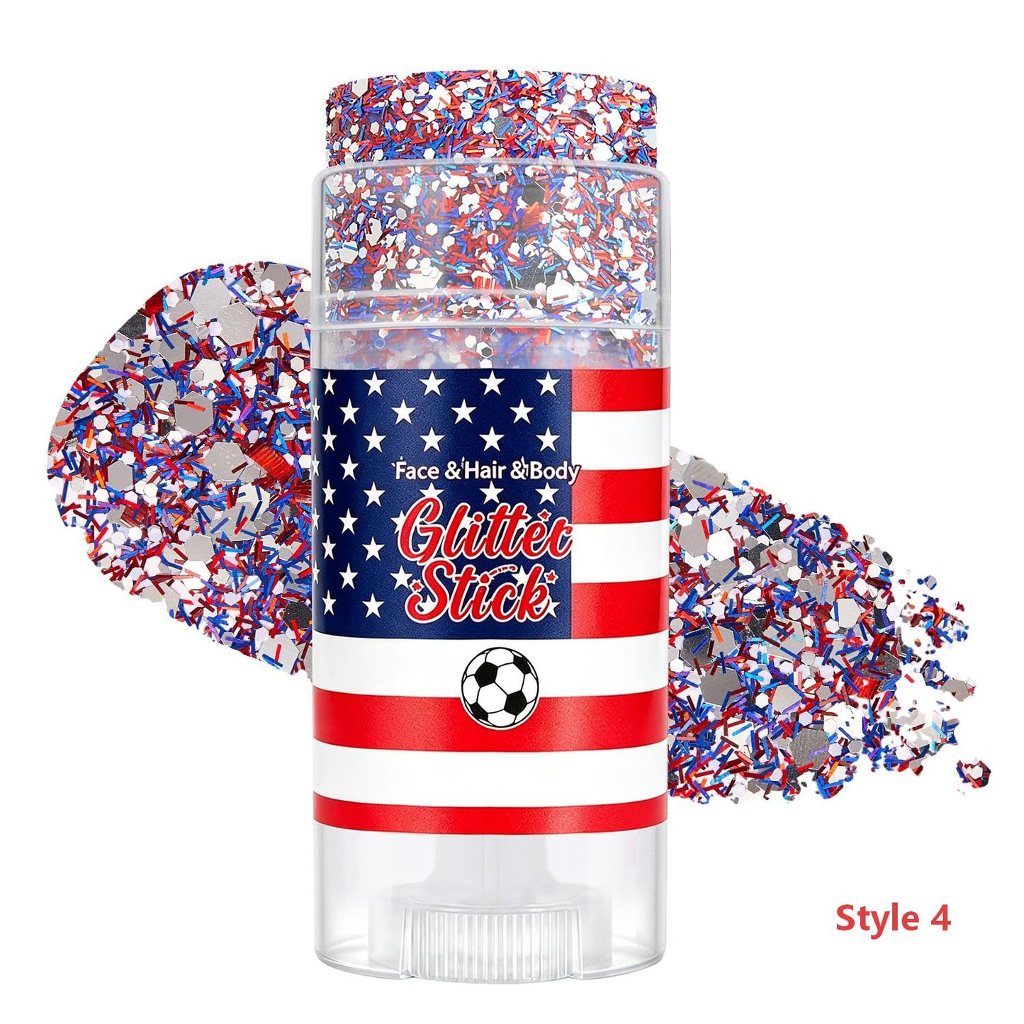🔥Limited-time 50% off🎉Patriotic Red White Blue Glitter Stick, Face Hair & Body Glitter Gel for Fourth of July, Party, Festival & Makeup (11 Styles)