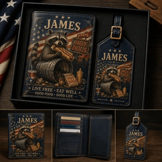 Personalised Men's Passport Cover and Luggage Tag Set — The Perfect Gift for Him