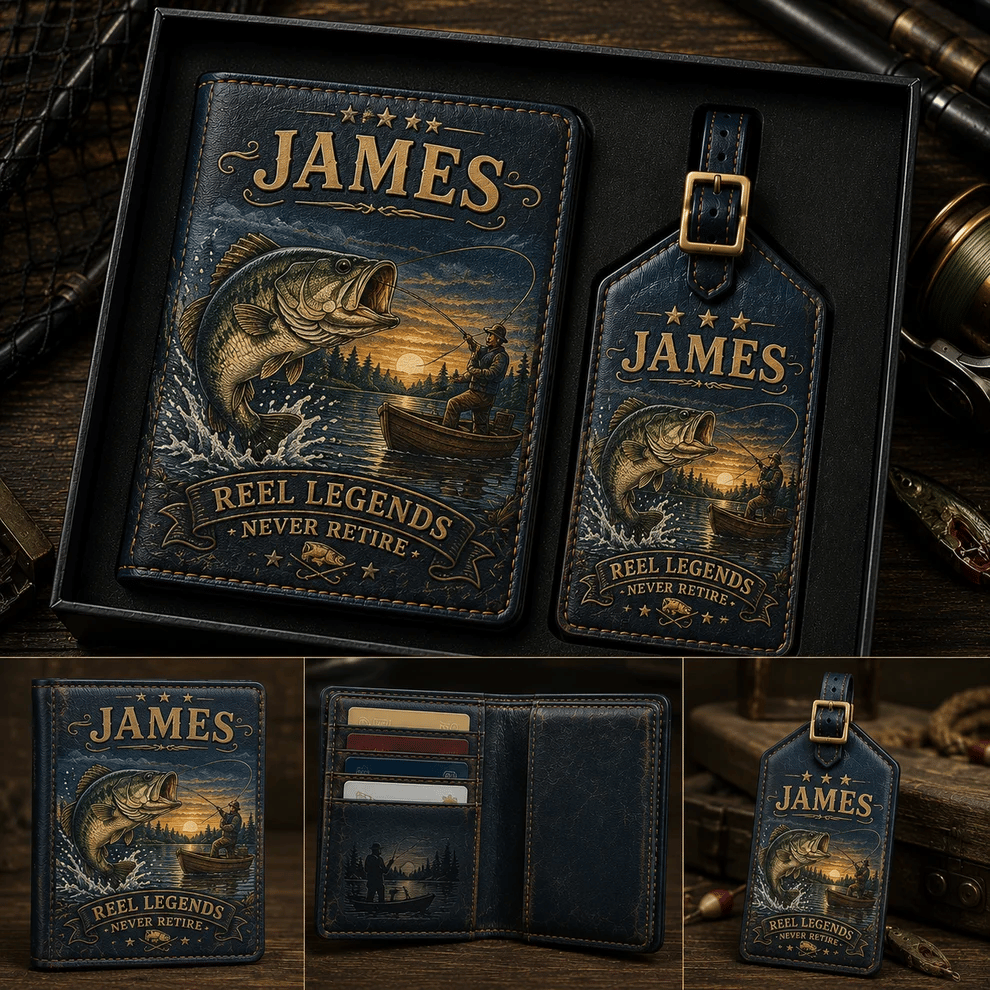 Personalised Men's Passport Cover and Luggage Tag Set — The Perfect Gift for Him