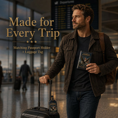 Personalised Men's Passport Cover and Luggage Tag Set — The Perfect Gift for Him
