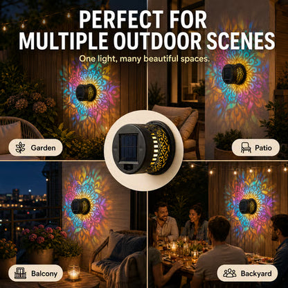 65K+ SOLD!✨Solar Mandala Wall Light | Outdoor Garden Fence Projector Lamp 🪐🌌