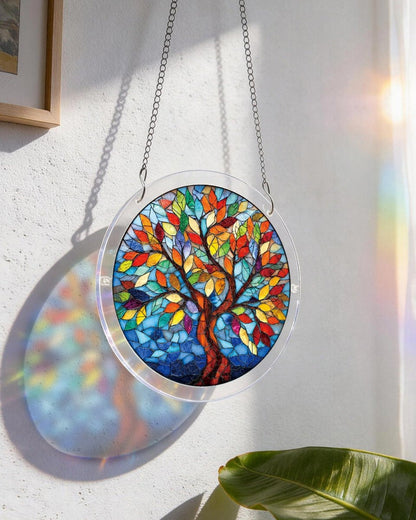 Acrylic Jigsaw Puzzle Suncatcher - Tree of Radiant Glass