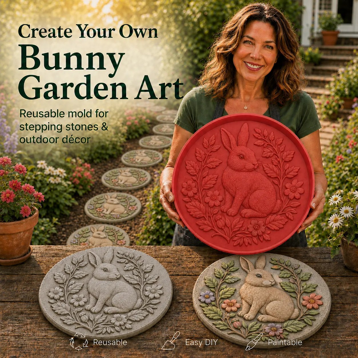 🎉💥49% OFF - 🐦 Hummingbird Garden Art Stepping Stone Mold (📦Buy 2 Free Shipping)