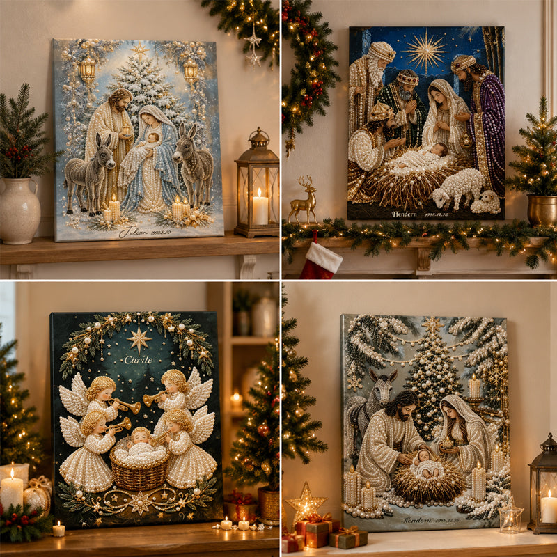 Nativity Scene Diamond Painting Kit – Christian Christmas Faith Art DIY Craft for Home Decor, Family Activity & Handmade Gifts