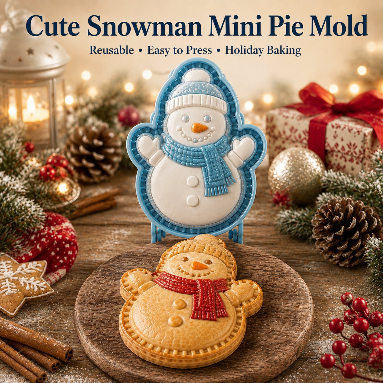⏳ Last Day50% OFF – 🎄 9-Design Christmas Mini Pie Mold Collection | Reusable Embossed Molds for Shaping Detailed Santa, Snowman, Reindeer, Tree & Holiday Pies 🥧✨