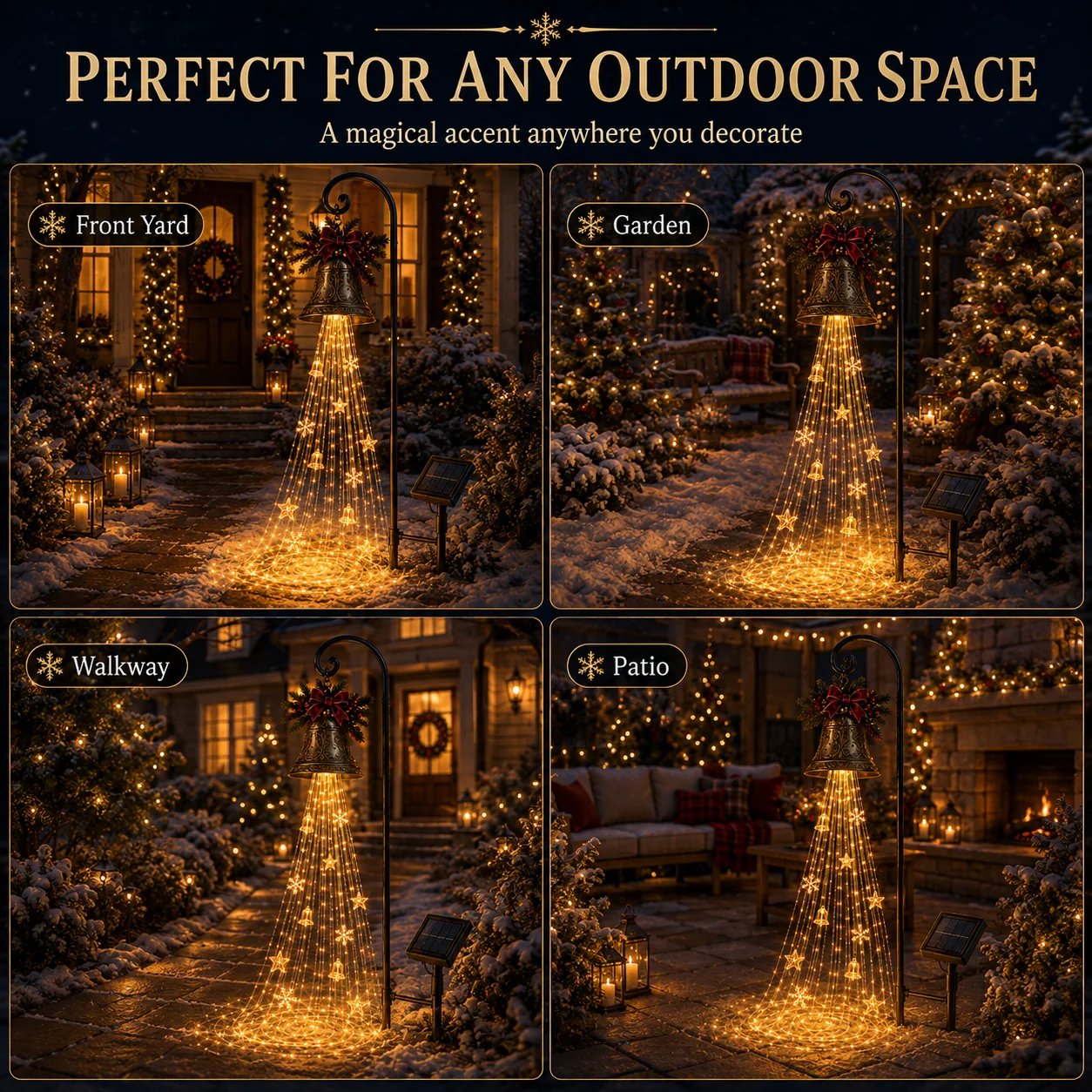 🔥Hot Sale 50% OFF🎄Christmas Bell Cascade Solar Yard Light ✨
