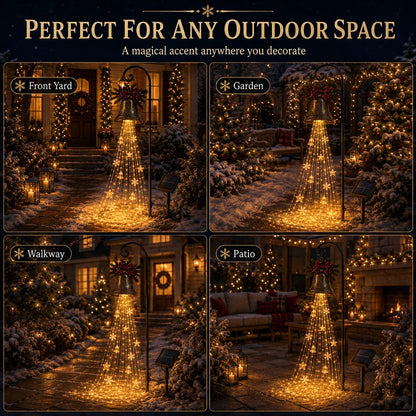 🔥Hot Sale 50% OFF🎄Christmas Bell Cascade Solar Yard Light ✨
