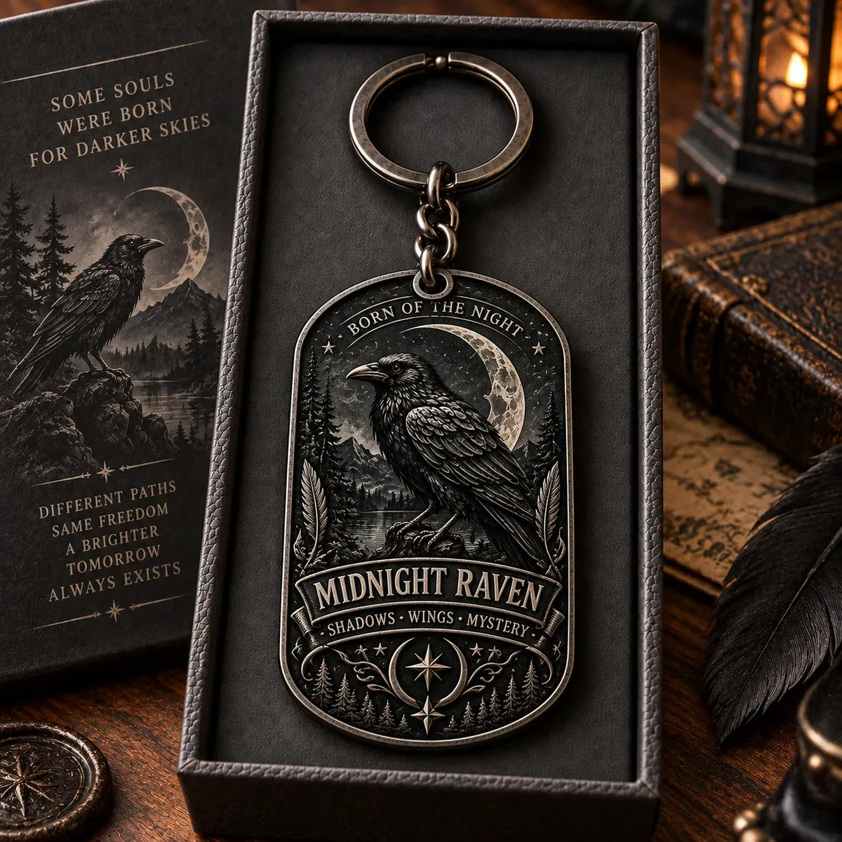 🐦‍⬛ Midnight Raven Keychain – Gothic Guardian Charm For Your Everyday Carry