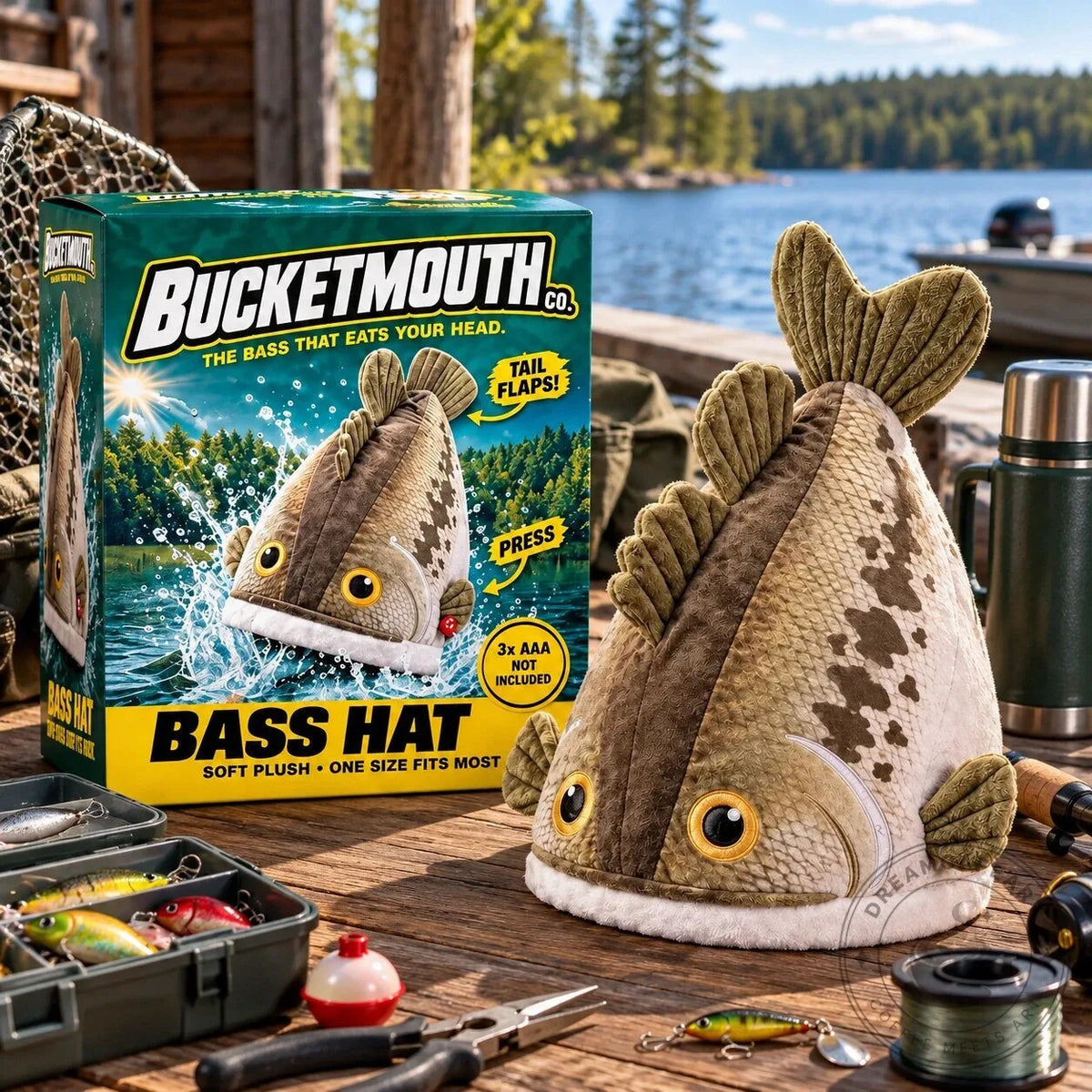 Bucketmouth Bass Fish Plush Hat – Funny Fishing Gift Limited Edition 2026