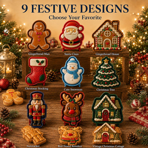 ⏳ Last Day50% OFF – 🎄 9-Design Christmas Mini Pie Mold Collection | Reusable Embossed Molds for Shaping Detailed Santa, Snowman, Reindeer, Tree & Holiday Pies 🥧✨
