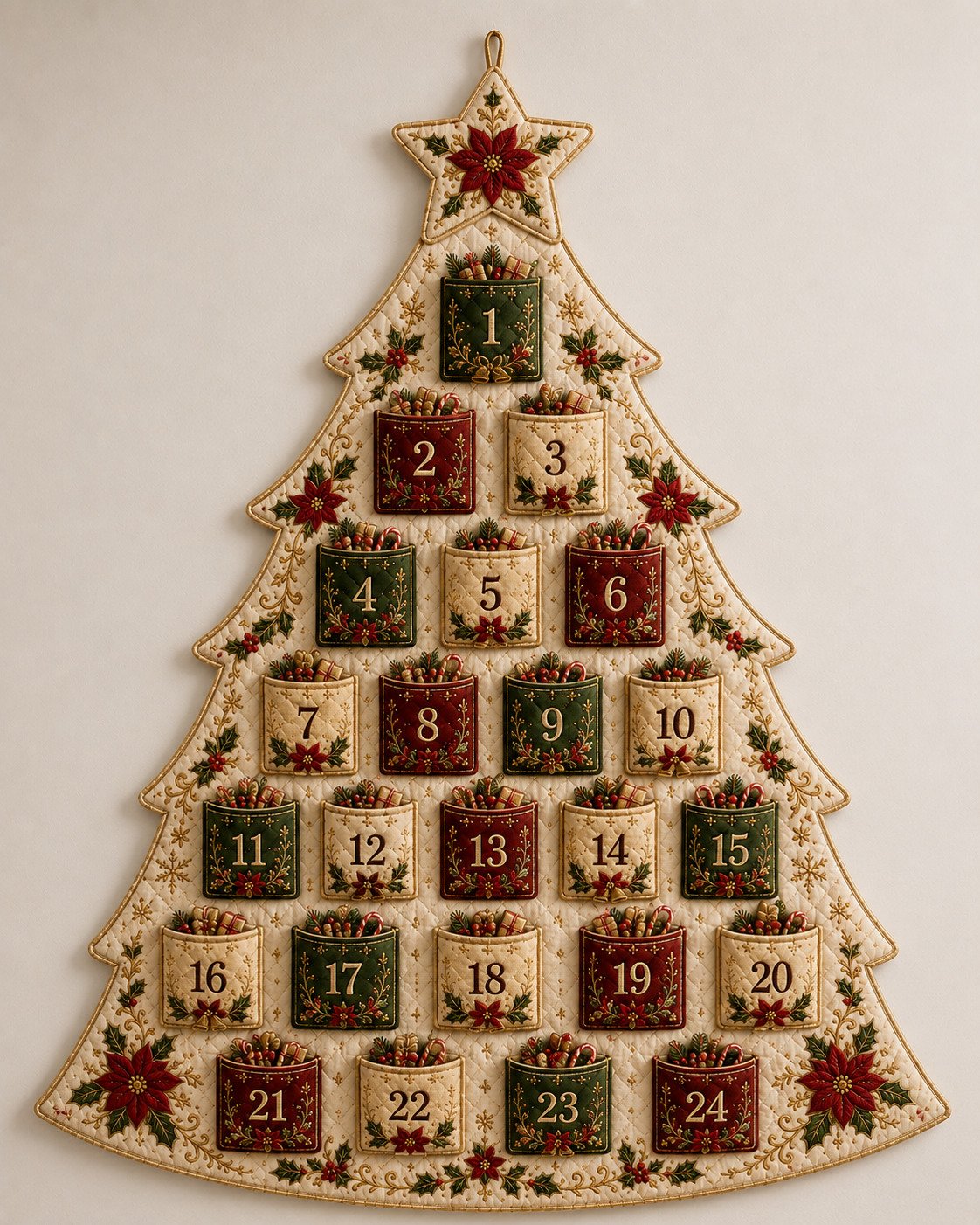 🎉🎄✨24-Pocket Fabric Christmas Advent Tree Kit(📦 Buy 2 Free Shipping)