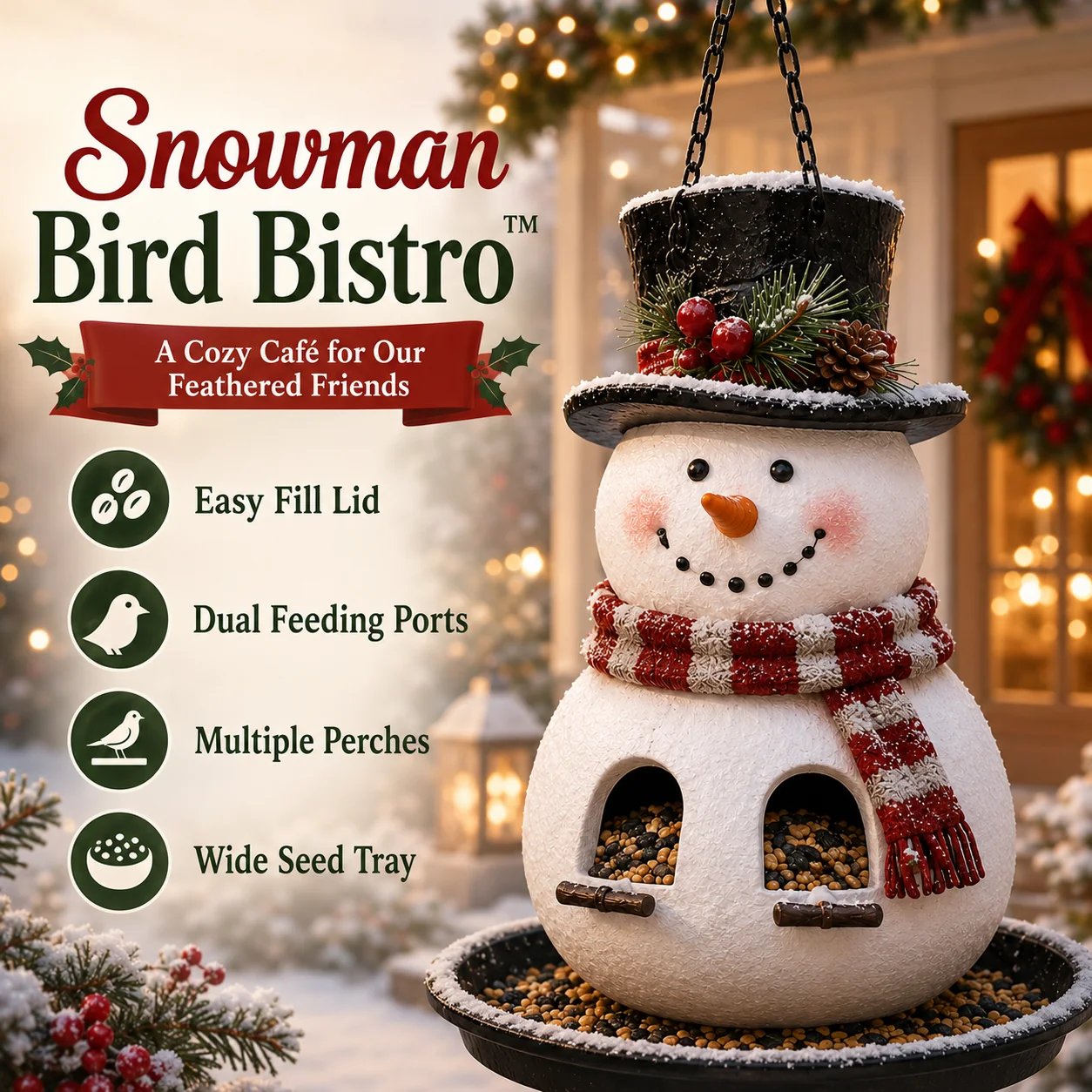 ✨🎄 Christmas Bird Feeder CollectionTM – Festive Hanging Garden Feeders for Wild Birds