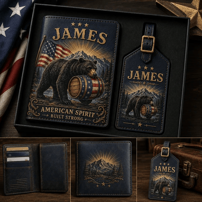 Personalised Men's Passport Cover and Luggage Tag Set — The Perfect Gift for Him