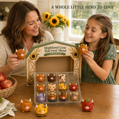 ⏳ Last Day 50% OFF – Highland Cow Harvest Herd Squishy Set (📦Buy 2 Free Shipping)