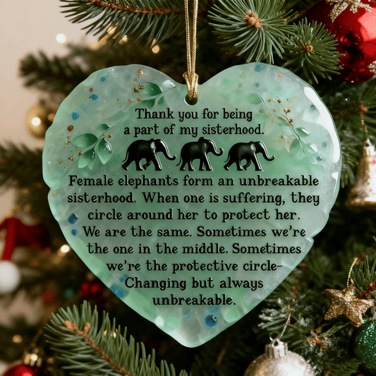 🔥🐘💝Heartfelt Elephant Sisterhood Keepsake - Heart Ornament