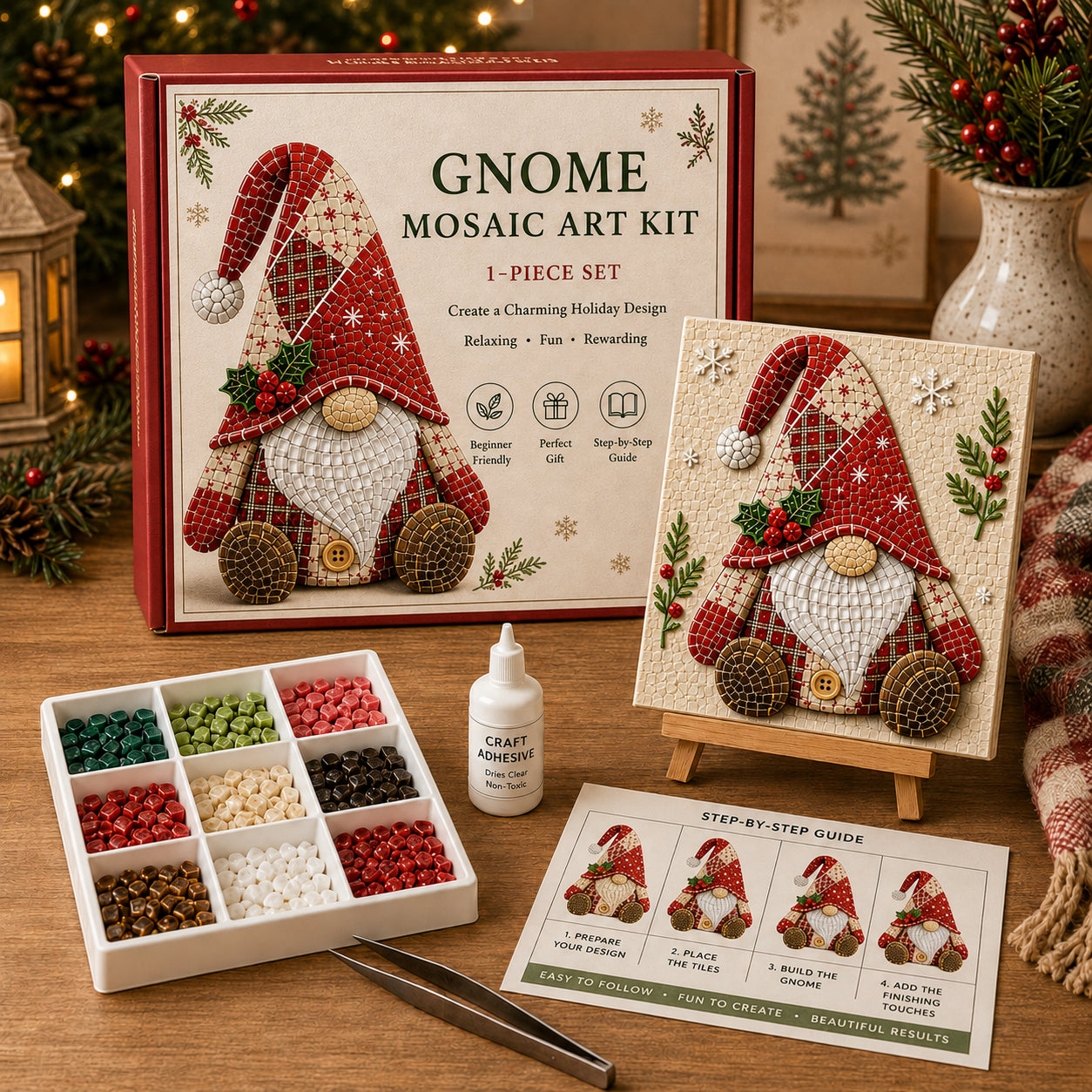 🔥Last Day BUY 3 GET 1 FREE🧩 Gnome Mosaic Art Kit – Create Your Own Charming Handmade Masterpiece