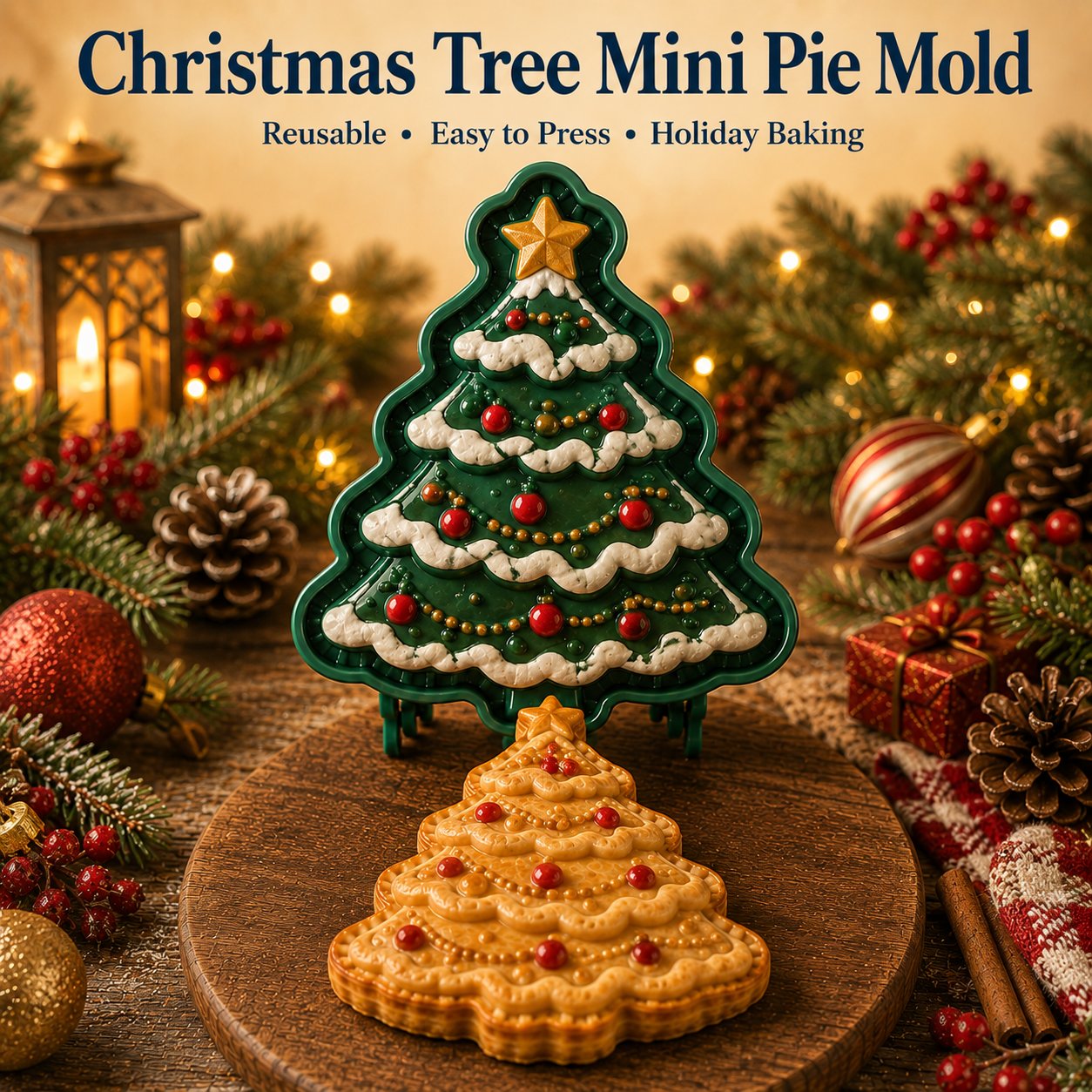⏳ Last Day50% OFF – 🎄 9-Design Christmas Mini Pie Mold Collection | Reusable Embossed Molds for Shaping Detailed Santa, Snowman, Reindeer, Tree & Holiday Pies 🥧✨