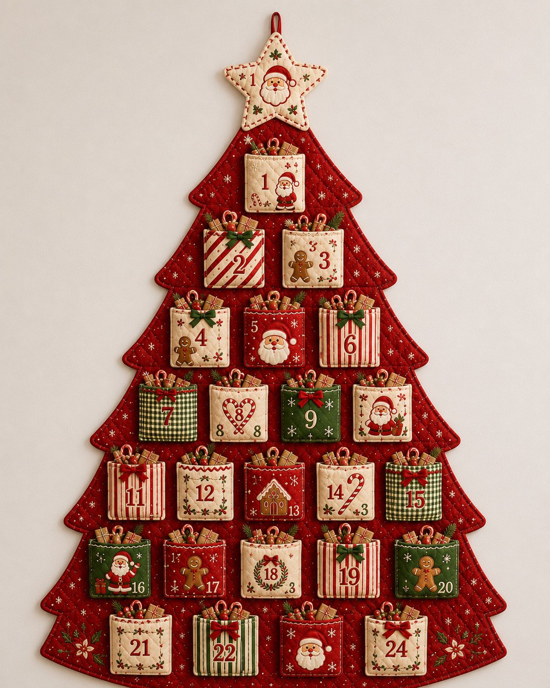 🎉🎄✨24-Pocket Fabric Christmas Advent Tree Kit(📦 Buy 2 Free Shipping)