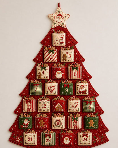 🎉🎄✨24-Pocket Fabric Christmas Advent Tree Kit(📦 Buy 2 Free Shipping)