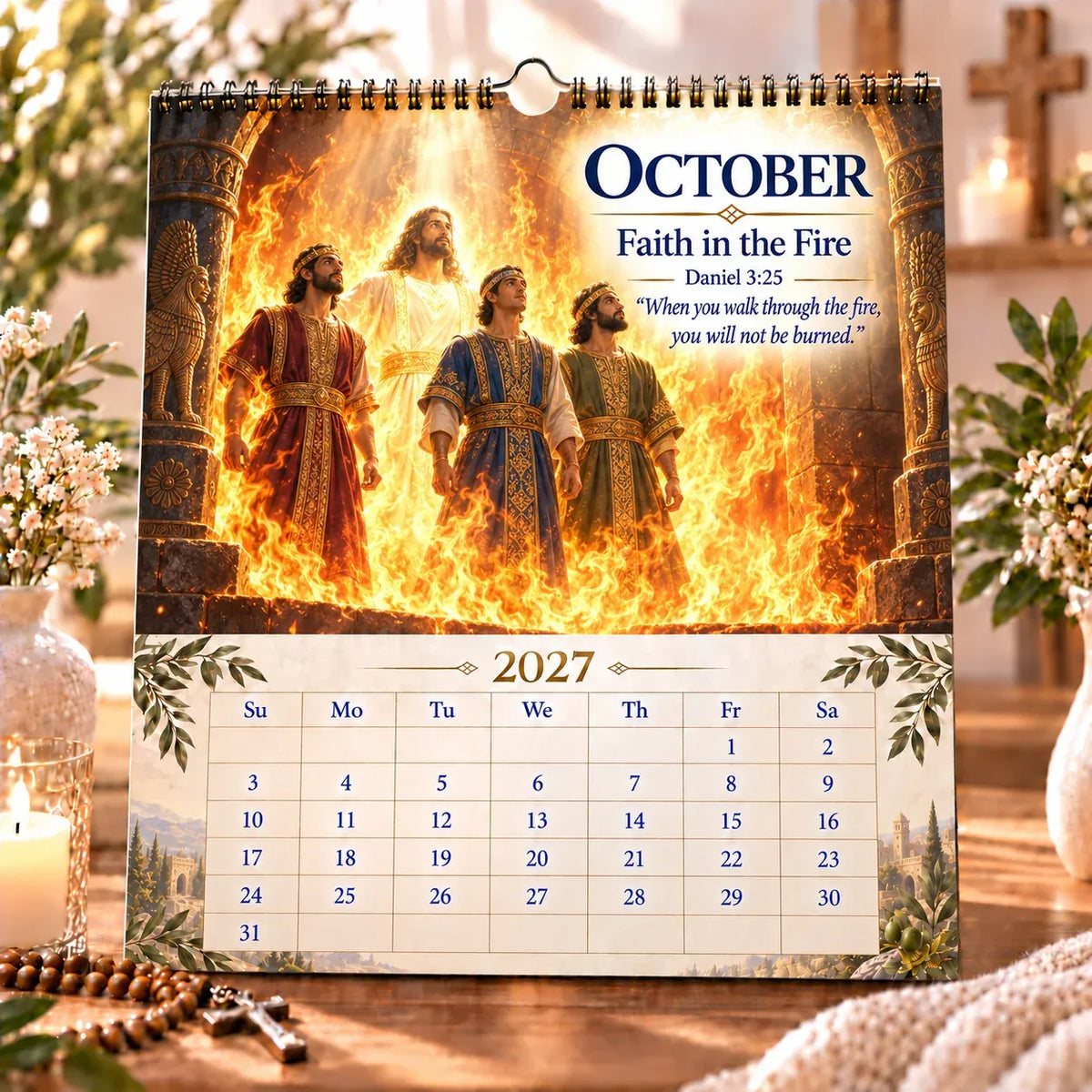 ✝️ 2027 Bible Verses for Strength Wall Calendar | 12 Months of Scripture-Inspired Themes, Biblical Artwork & Daily Faith for Home, Office & Prayer Spaces 📖