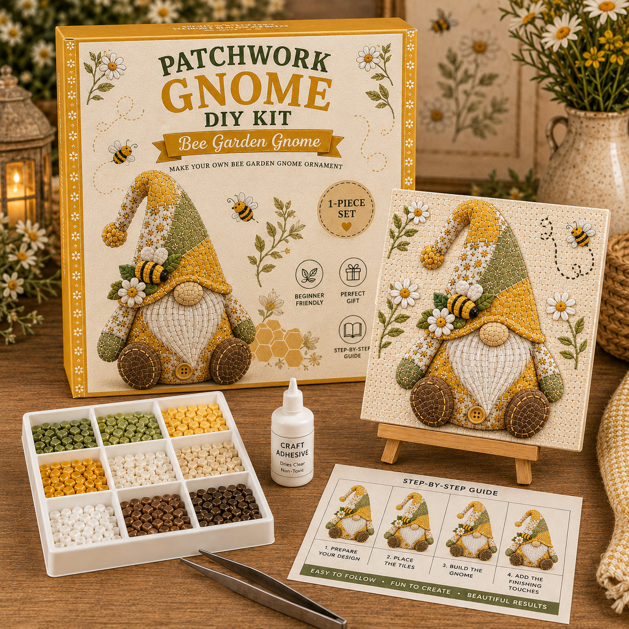 🔥Last Day BUY 3 GET 1 FREE🧩 Gnome Mosaic Art Kit – Create Your Own Charming Handmade Masterpiece