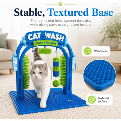 Cat Wash Self-Grooming Station – Hands-Free Brushing & Loose-Fur Catching