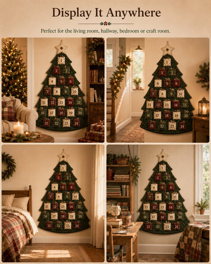 🎉🎄✨24-Pocket Fabric Christmas Advent Tree Kit(📦 Buy 2 Free Shipping)