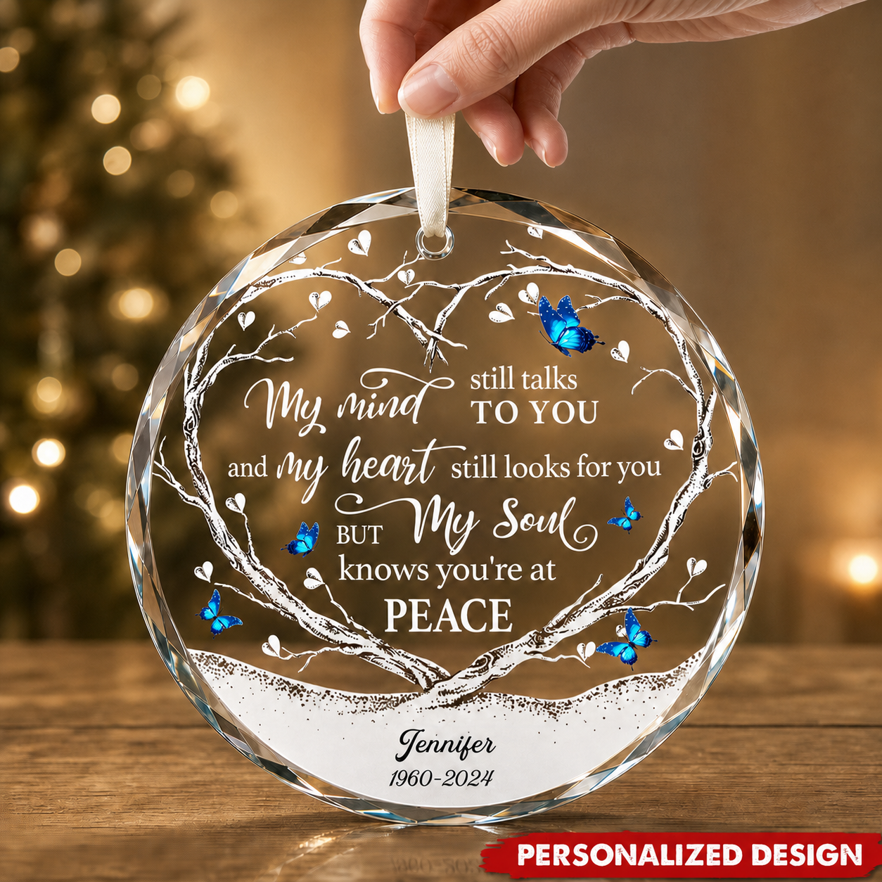 My Heart Still Looks For You-Personalized Glass Ornament