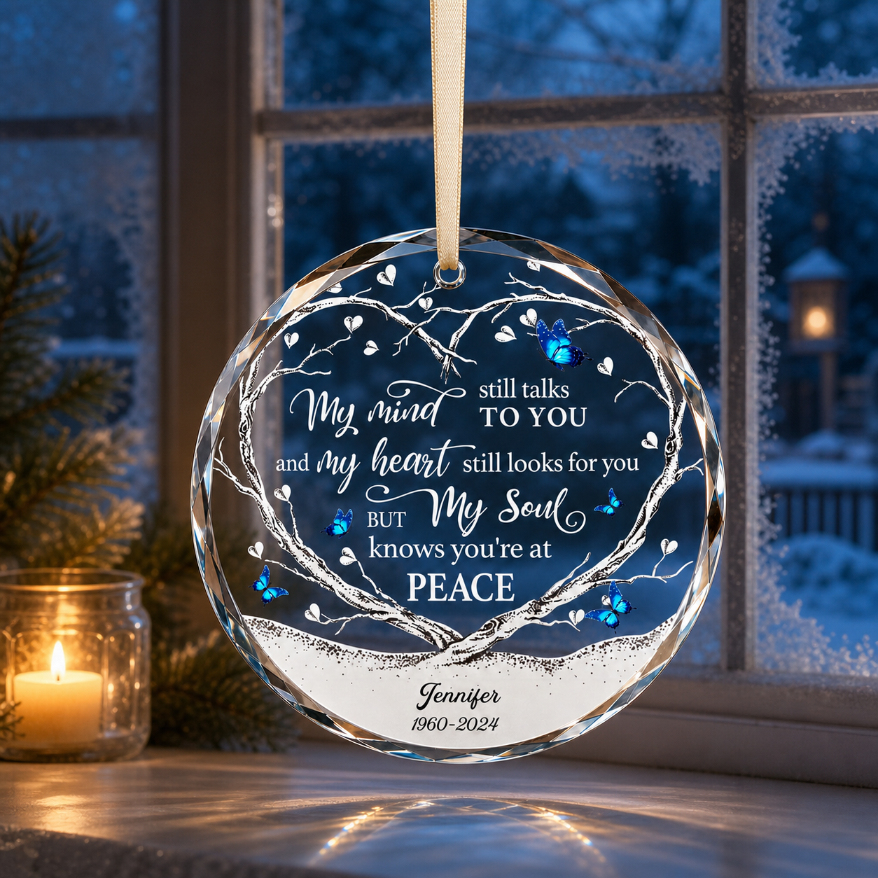 My Heart Still Looks For You-Personalized Glass Ornament