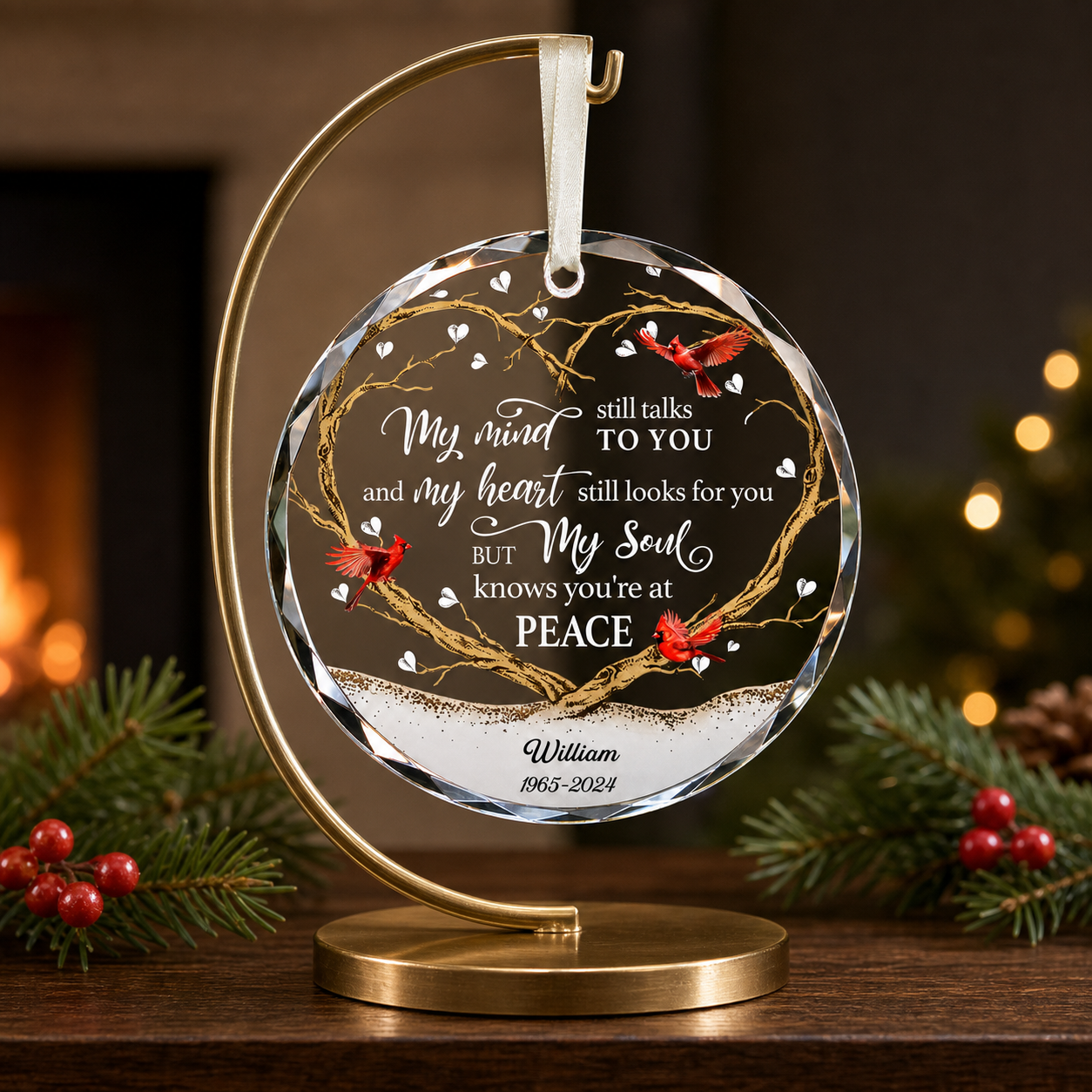 My Heart Still Looks For You-Personalized Glass Ornament
