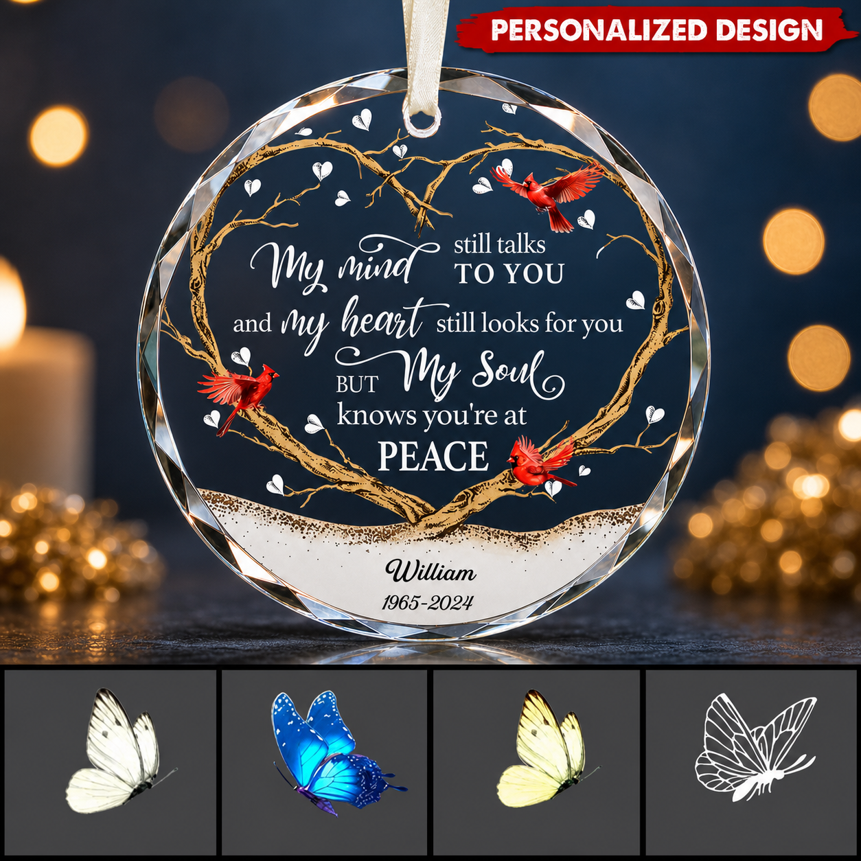 My Heart Still Looks For You-Personalized Glass Ornament