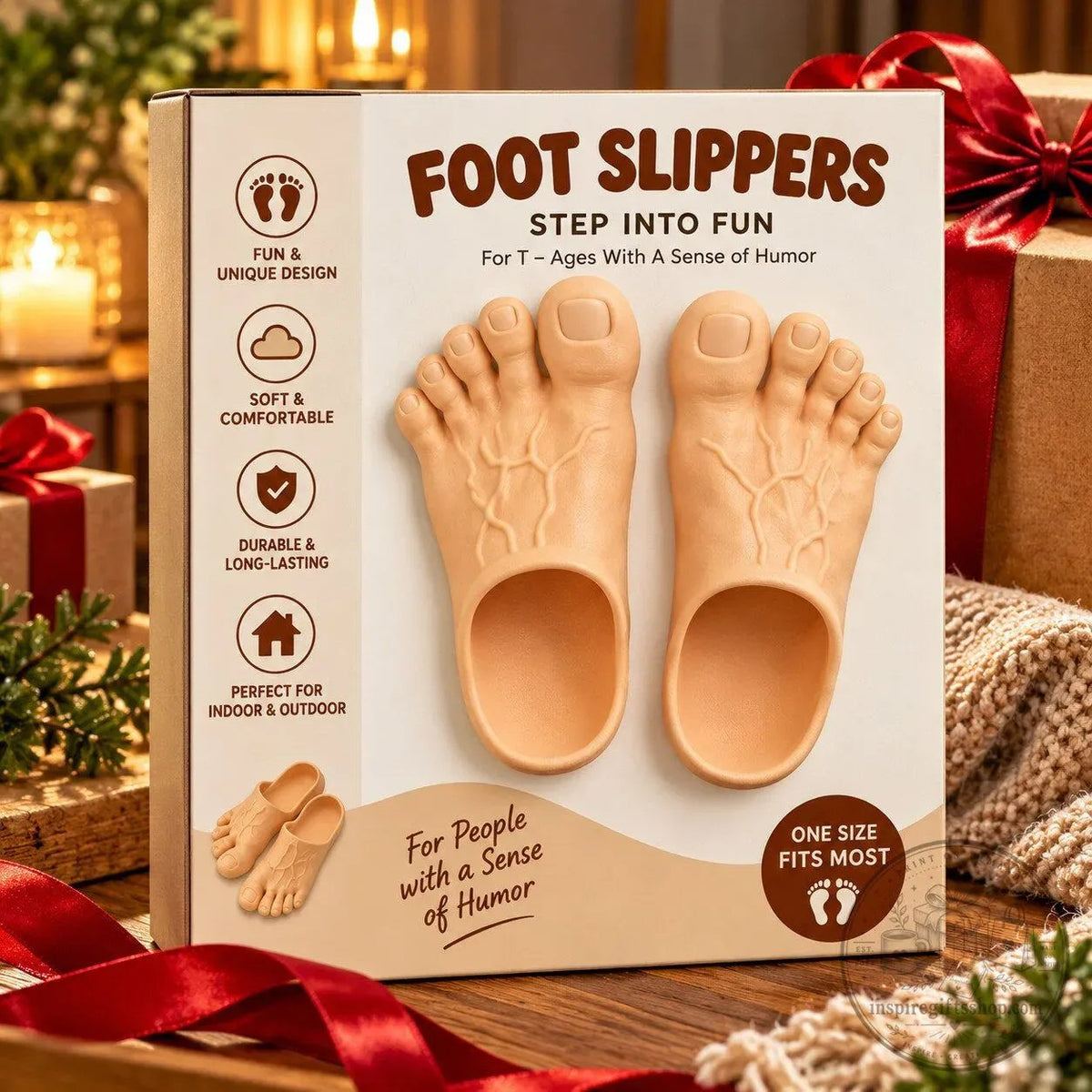 👣 Big Foot Funny Slippers – Giant Feet Novelty House Shoes