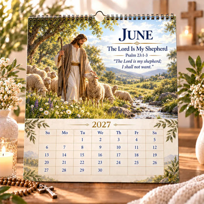 ✝️ 2027 Bible Verses for Strength Wall Calendar | 12 Months of Scripture-Inspired Themes, Biblical Artwork & Daily Faith for Home, Office & Prayer Spaces 📖