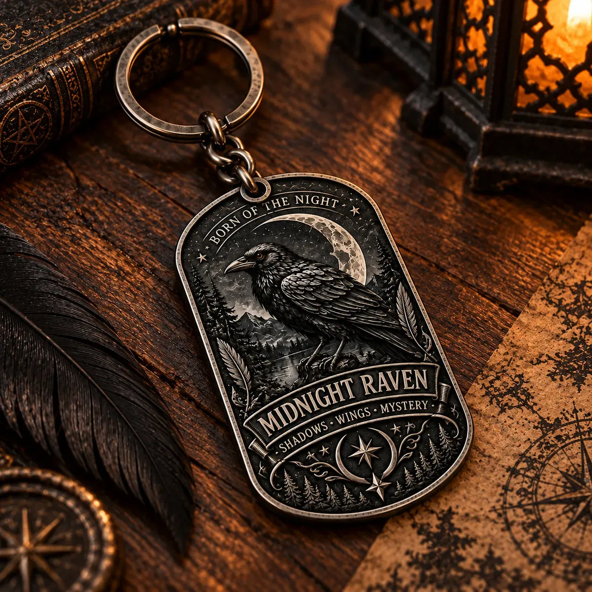 🐦‍⬛ Midnight Raven Keychain – Gothic Guardian Charm For Your Everyday Carry