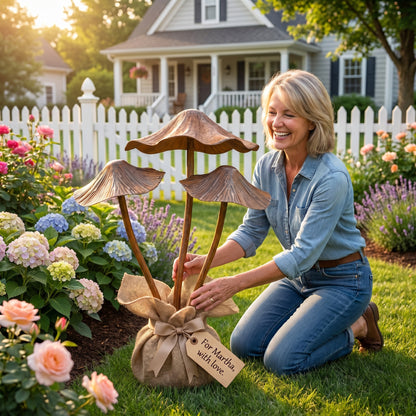 🔥Summer Hot Sale🍄Vintage Metal Mushroom Garden Stakes, Whimsical Outdoor Yard Decor