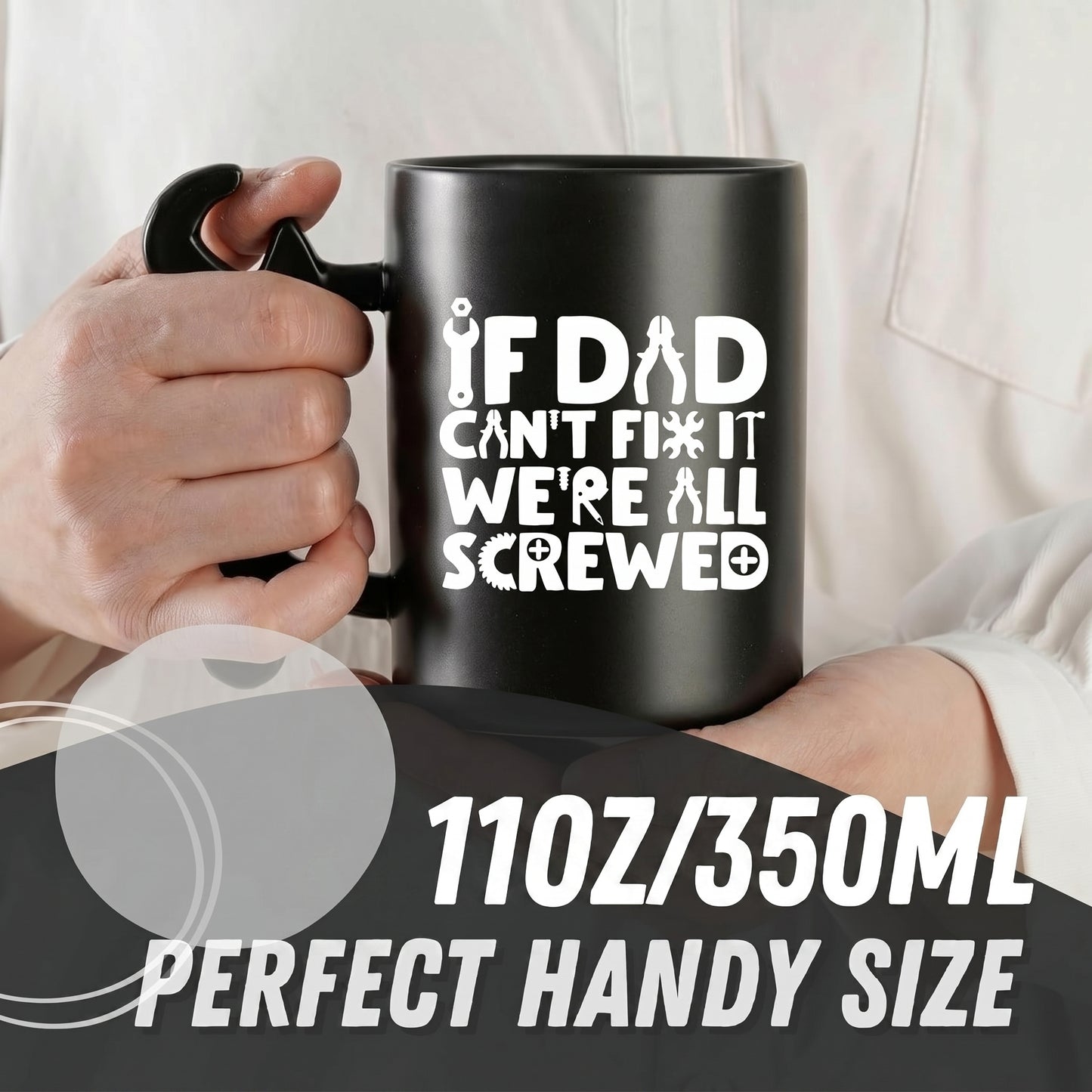 🔥Limited-time 50% off🎁Funny Wrench Handle Coffee Mug, Perfect Father’s Day Gift for Dad, Grandpa, Mechanic & Handyman