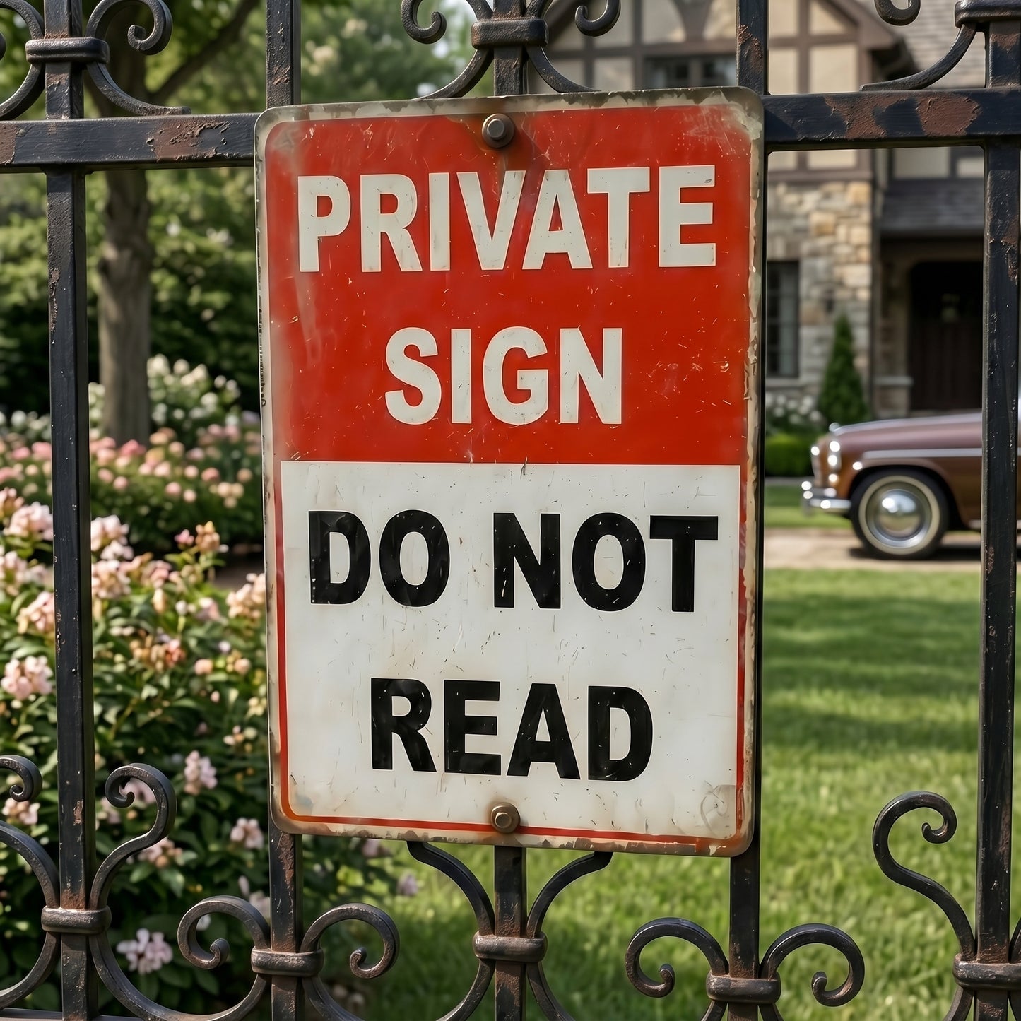 🔥Private Sign – “Do Not Read” Funny Metal Warning Sign 😂