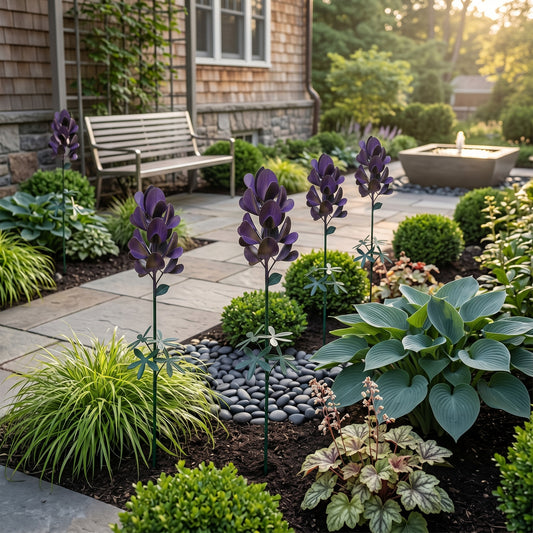 🔥Limited-time 49% off🌷Bluebonnet Lupine Metal Garden Stake, Rustic Outdoor Flower Sculpture for Lawn, Patio & Landscape Border Decor