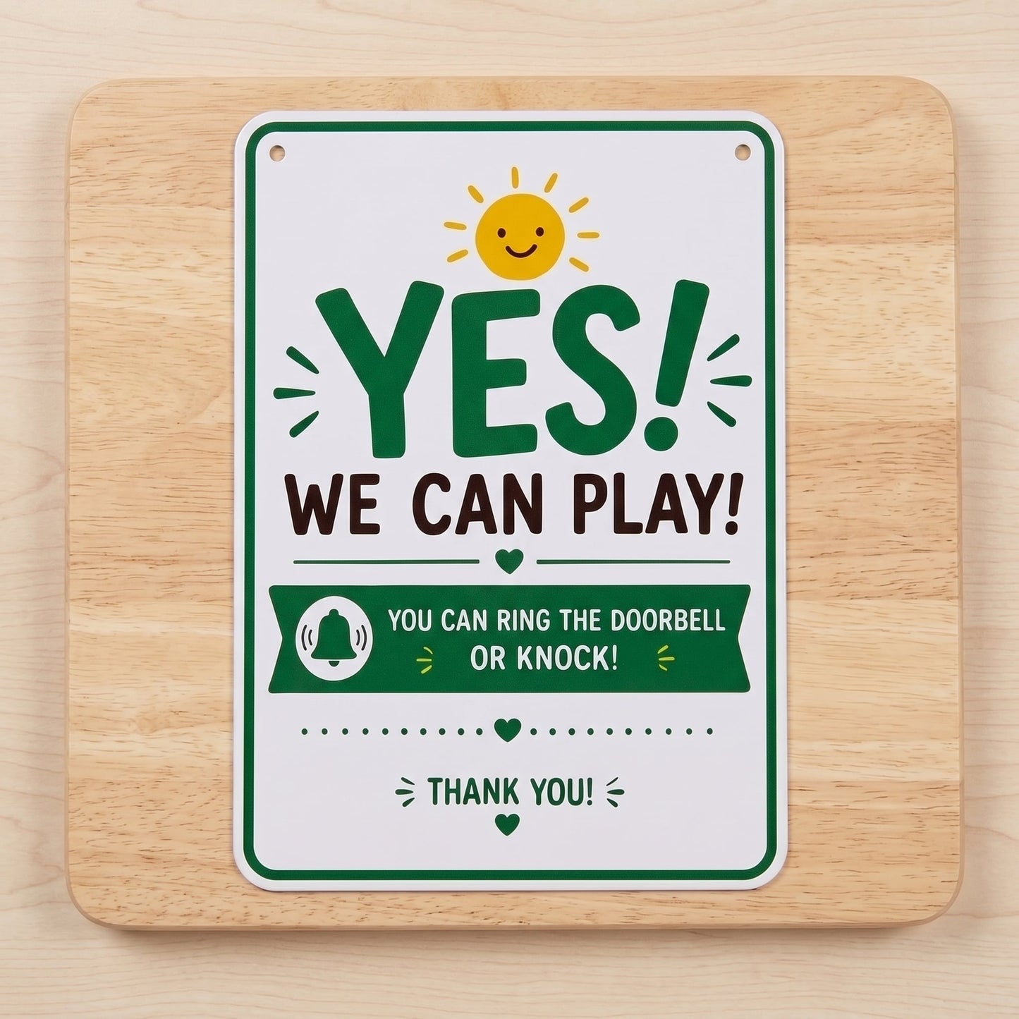Summer Quiet Time Doorplate, Flipable Yes No Playtime Hanging Plaque 8×12Inch