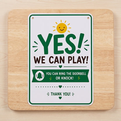 Summer Quiet Time Doorplate, Flipable Yes No Playtime Hanging Plaque 8×12Inch