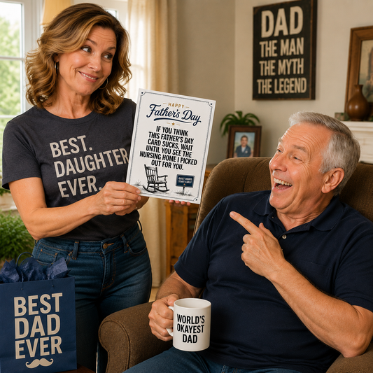 🔥Funny & Heartfelt Father’s Day Card for Dad✉Ready-to-Gift Humorous Greeting Card with Envelope