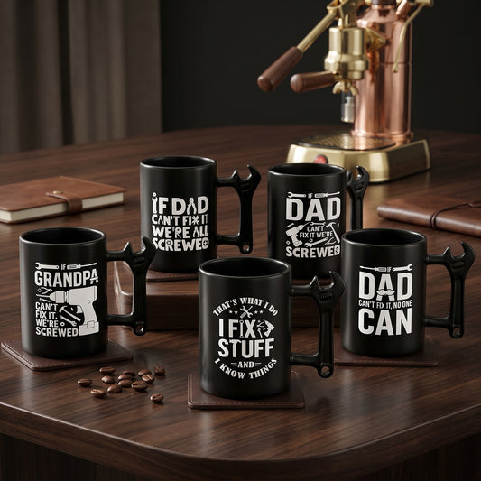 🔥Limited-time 50% off🎁Funny Wrench Handle Coffee Mug, Perfect Father’s Day Gift for Dad, Grandpa, Mechanic & Handyman