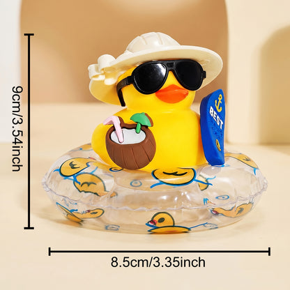 🔥50% OFF Limited Time | DIY Summer Fun Duck Ornament, Tropical Hand Assembly Decor for Car, Desk, Pool & Courtyard