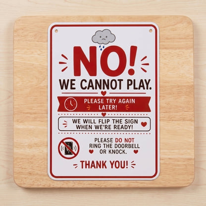 Summer Quiet Time Doorplate, Flipable Yes No Playtime Hanging Plaque 8×12Inch