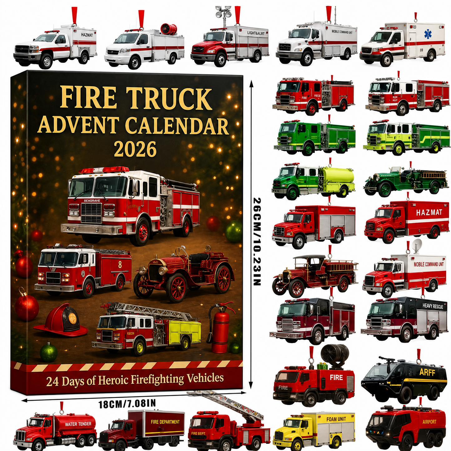 🚒🔥FIRE TRUCK ADVENT CALENDAR 2026🎁🌲