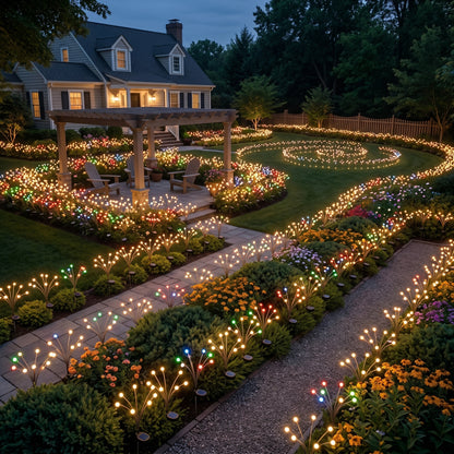 Solar Firefly Garden Lights, Waterproof Outdoor Swaying Stake Lights with 4 Modes (Warm White/Multi‑Color, Steady/Flashing) for Yard, Patio & Landscape